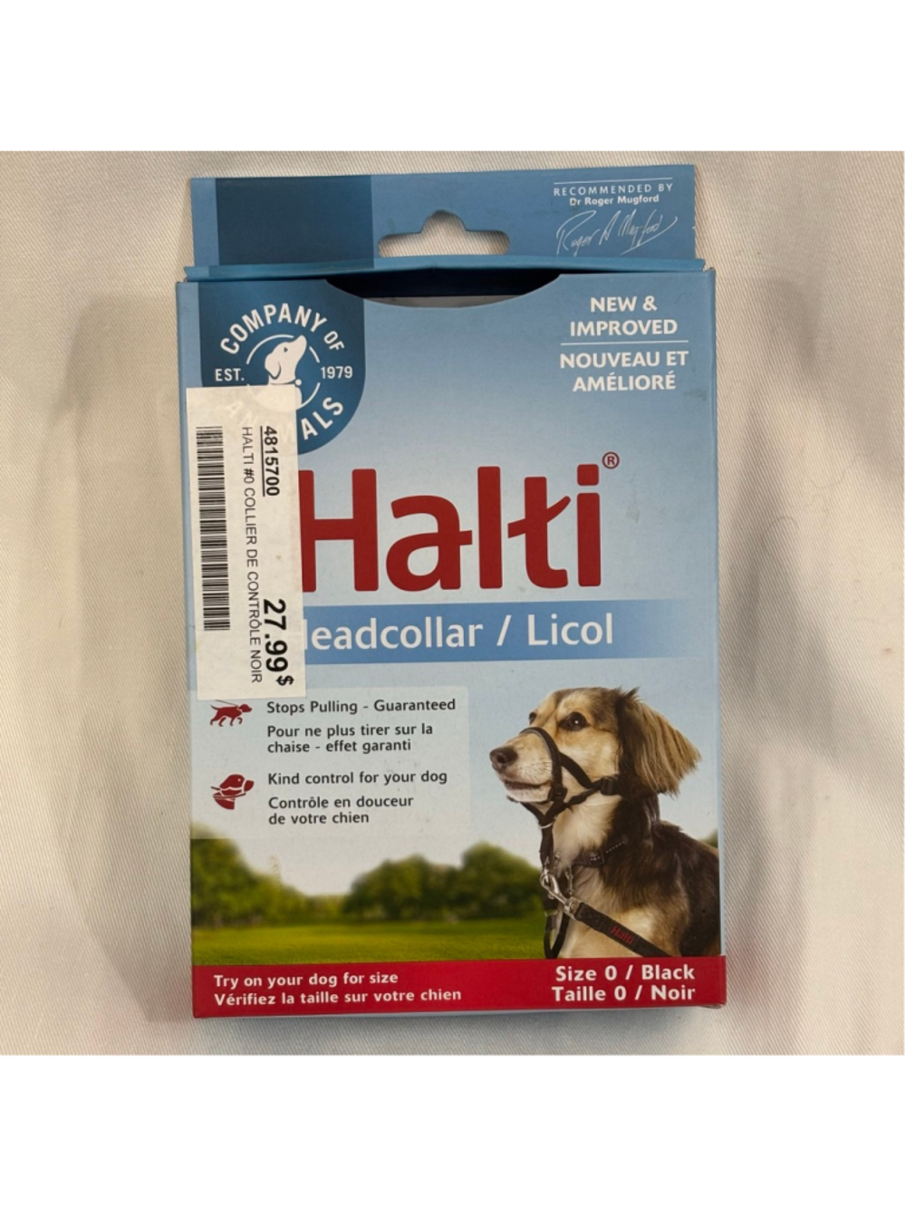 NEW Halti Headcollar Size 0 Black – No Pull Dog Training Collar – New in Box